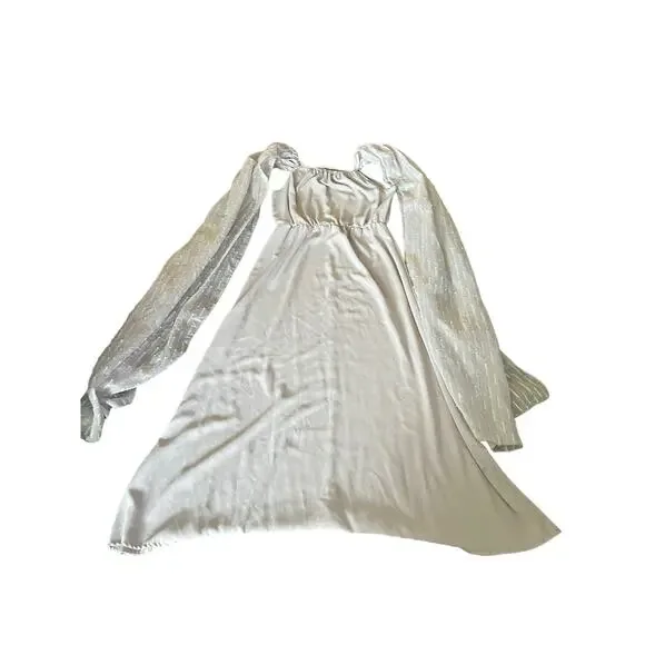 SHEIN Light Purple Light Long Flutter Sleeves Floor Length Dress SzXL - Picture 8 of 9